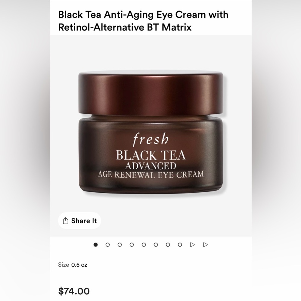 fresh BLACK TEA ADVANCED AGE RENEWAL EYE CREAM NIB ~ 15 ml - Picture 2 of 4
